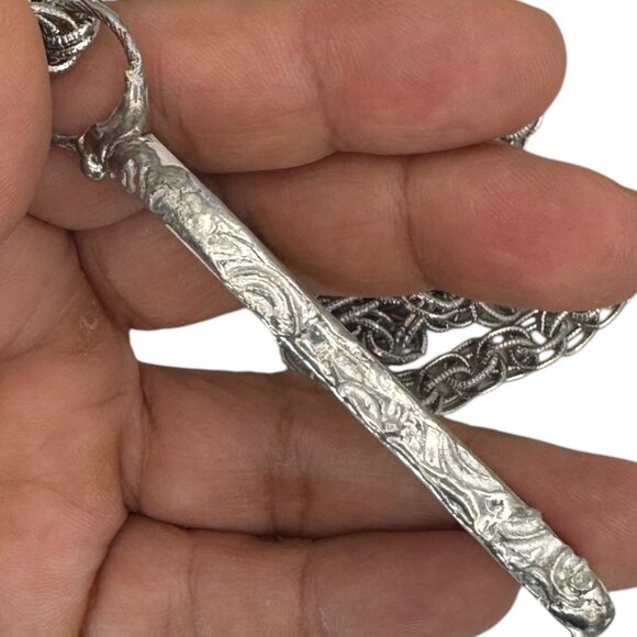 Vintage Himark Nutcracker Pendant Necklace Caged  with Artisan Silver Metalwork - Picture 13 of 16